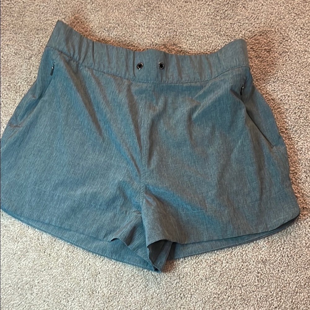 Freely Womens Size Size Large Drawstring Green Athletic Workout Shorts Academy